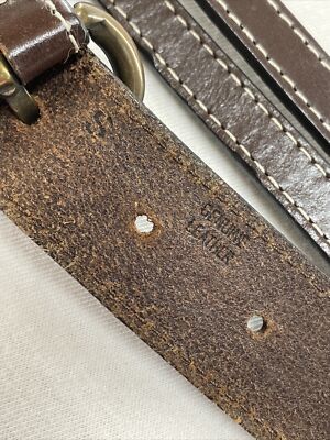 Vintage Talbots 2 tone beige/brown Leather belt Sz S Made in Italy Vintage Talbots Split Brown Italian Leather Belt Women main image 4
