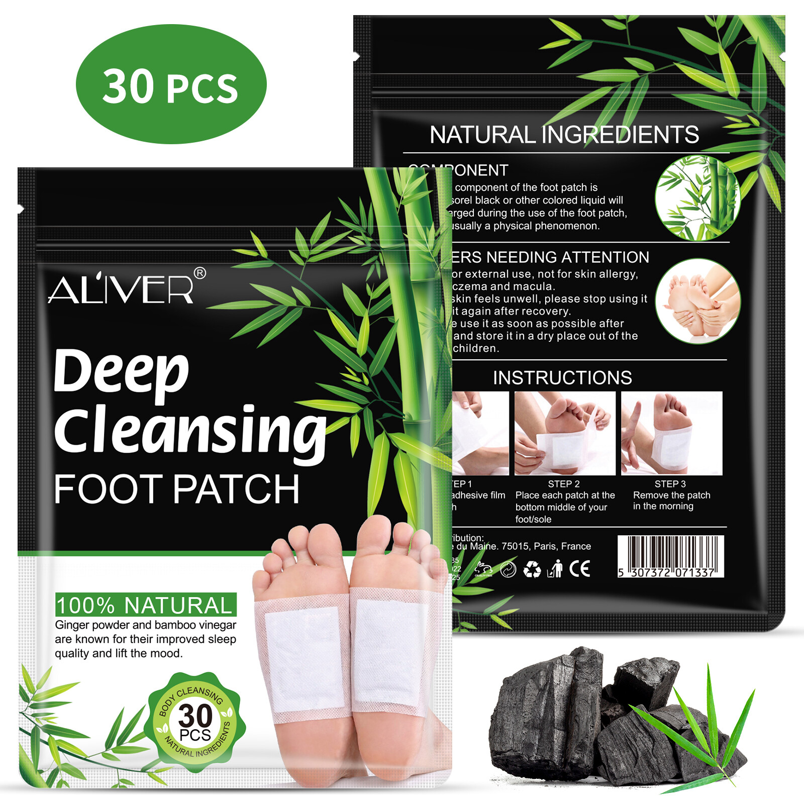 Detox Ginger Herbal Foot Pads Patch Toxin Removal Weight Los