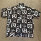 VTG 90s Mambo Loud Rare Hawaiian Shirt Mens Large Brown Black Tiki Pufferfish