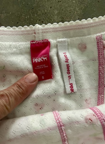 Vintage Victoria's Secret Y2K PINK Cami Boxer Shorts Panties Cherry Set Small - Picture 4 of 8