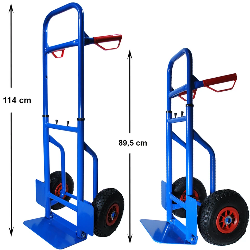 Sackkarre Transportkarre höhenverstellbar klappbar Stapelkarre Karre 200 kg blau - Bild 2 von 4