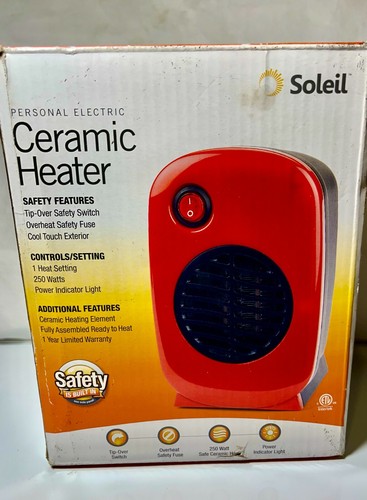 Calentador de cerámica eléctrico personal Soleil vatios punta de calor rápida MH-01R | eBay