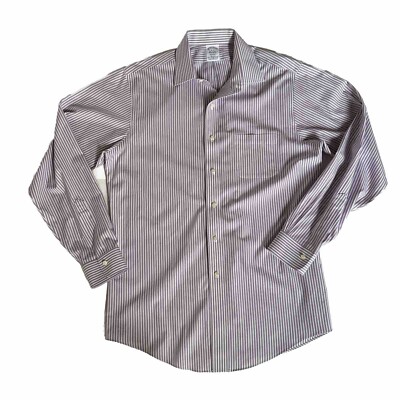 Brooks Brothers Purple stripeDress Shirt NONIRON Regent Long Sleeve Men's S16-35