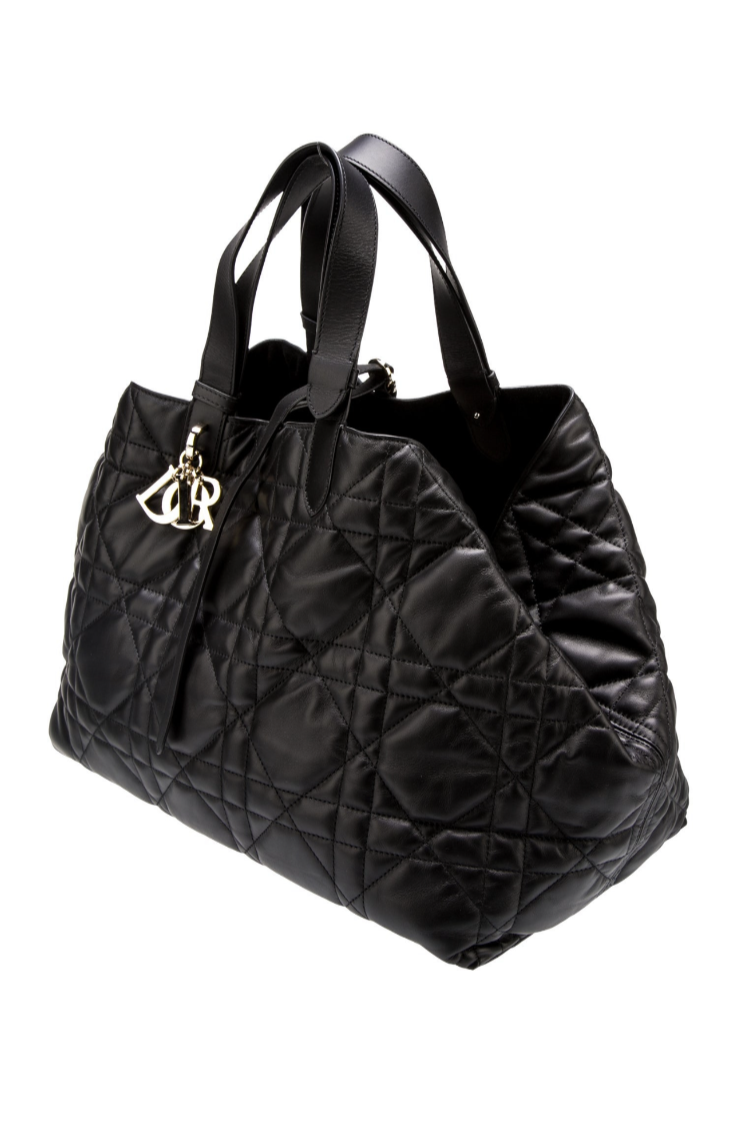 Christian Dior Large Toujours Black Macro cannage Lather Top