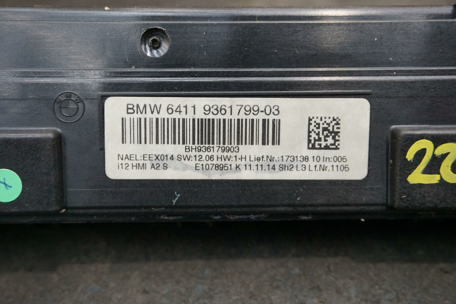 Automatic HVAC Heat AC Climate Control Switch 64119361799 OEM BMW i8 2014-17