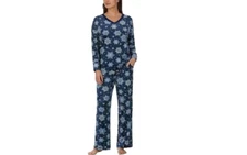 Nautica Womens Blue Snowflake Fleece Sleepwear Set 2 piece (choose size) New