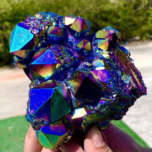 1.67LB Rainbow FLAME AURA Quartz Plating Titanium Crystal Cluster Healing - 第 16/24 張圖片