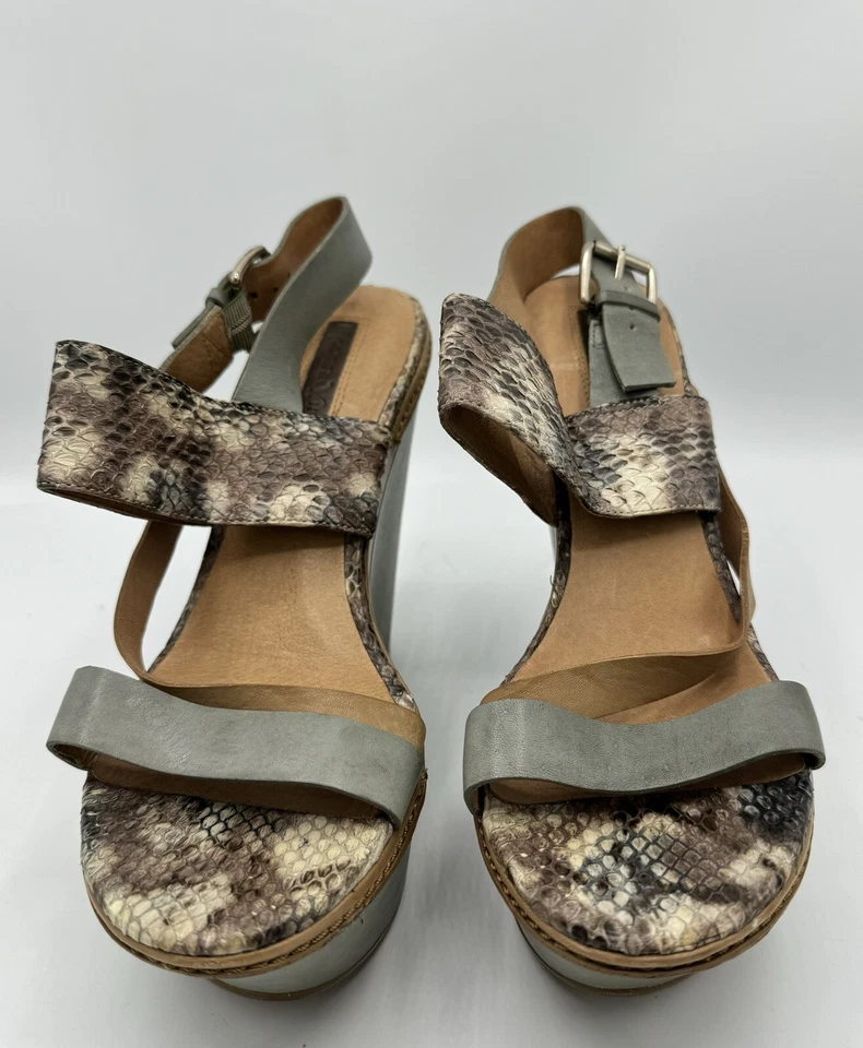 Modernos tacones vintage de plataforma de cuña de cuero VERA, talla 39 Foto 4 de 4