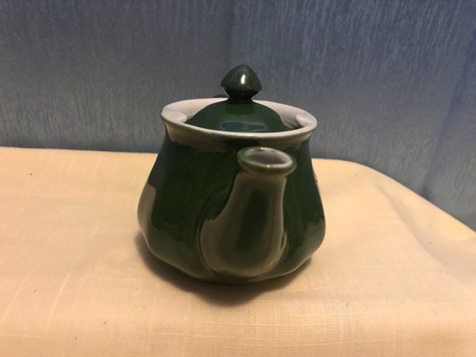 Vintage HALL Made In USA Green Glazed Personal 1 Cup Teapot With Lid