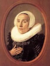 Oil painting frans hals - anna van der aar old lady woman hand painted on canvas
