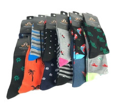 GK Men's Novelty Socks Assorted Colors Designs Mid-Calf Shoe One Pair Size 10-13