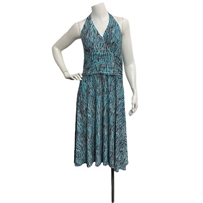 jersey knit halter dress Vintage Y2K Evan Picone Women Sz 16 Beachy Coastal Beaded dress