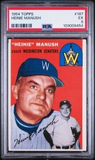 1954 TOPPS 187 HEINIE MANUSH PSA 5