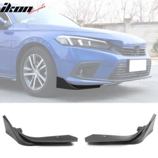 Fits 22-24 Honda Civic MD Style 2PCS Matte Black Front Bumper Lip Splitters PP