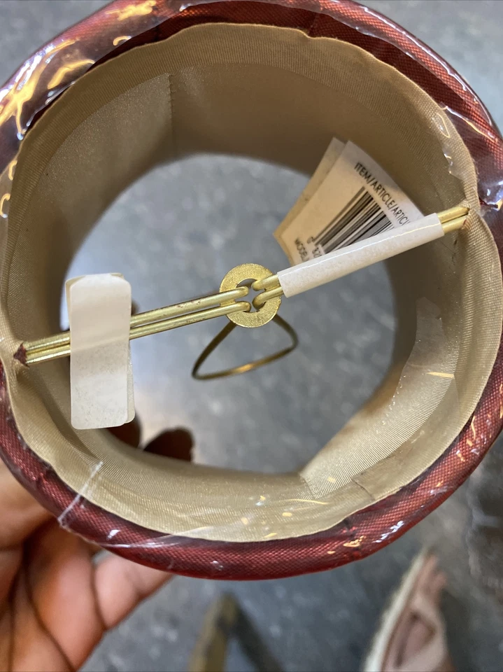 2 NUEVAS Pantalla de Lámpara Allen and Roth Extra Pequeña Borgoña, 3.25"x 5.25"x 5" Foto 3 de 4