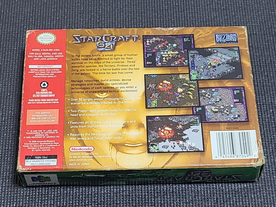 Nintendo Starcraft 64 Retro Game US Version Authentic for N64 Console  - Image 2 of 4