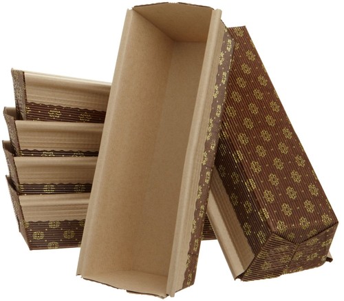 Large Loaf Paper Baking Pan 50-Pack, 9 x 2.8 x 2 Inches