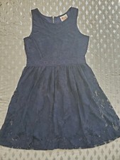 Koddo Navy Blue Fit And Flare Lace Sleeveless Dress Sz 10