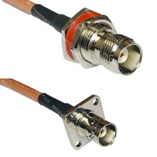 RG400 TNC FEMALE BULKHEAD to BNC Flange Female RF Cable FAST-SHIP LOT