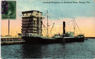 PC USA LOADING PHOSPHATE AT SEABOARD DOCK, TAMPA, FLA. (a778)