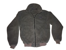 Vtg Rare 80  s Patagonia Fleece Bomber Jacket-Zip-Gray-USA Made