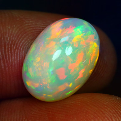 100% Natural Ethiopian Fire Opal 8.9 Ct Certified Play of Color Untreated Gem