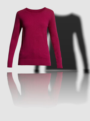 $250 Neiman Marcus Women Pink Cashmere Basic Long Sleeve Crewneck Sweater Sz XS