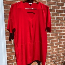 Halston Center Pleat Short Sleeve Dress - Size XL