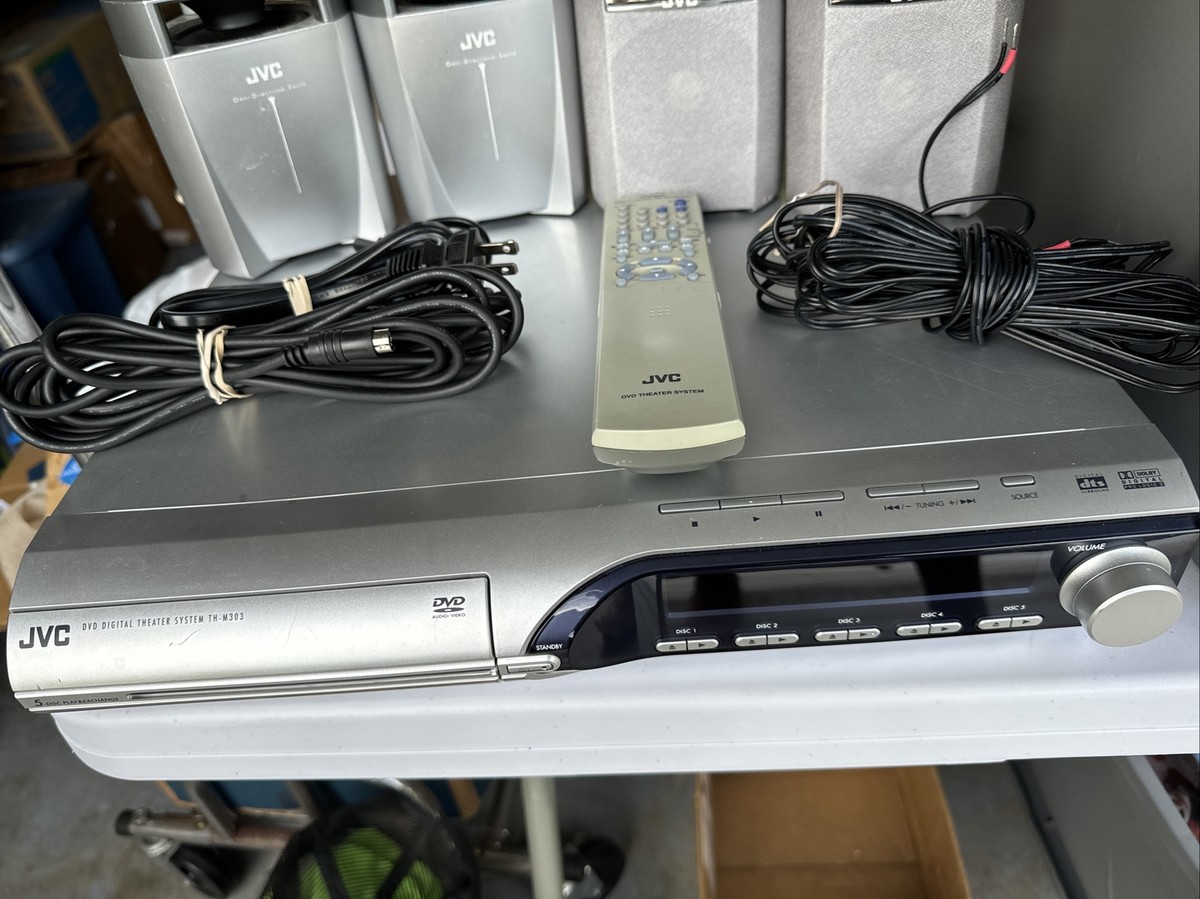 DVD Mini System シルバー JVC XV-THM303 5 DVD Changer Complete Home Theater System W/ Remote