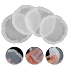 4pcs Mold Epoxy Coaster Mold Resin Coaster Mold Resin Mold Coaster Resin Molding