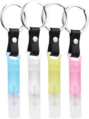 Mini Spray Bottle with Keychain 4Pcs Mini Empty Refillable Perfume Plastic Spray