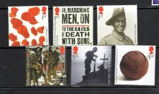 Great Britain Stamp Scott #3397-3402, World War I Centennial w/Tab MNH SCV$19.20
