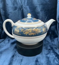 wedgewood teekanne columbia muster blau & gold