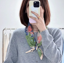 70 cashmere 30 silk rainforest double side printed square Wrap shawl 62X62cm