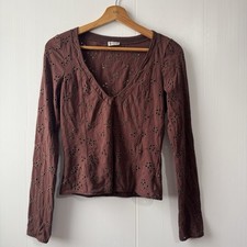 Intimately Free People Eyelet Top Sz S Long S...