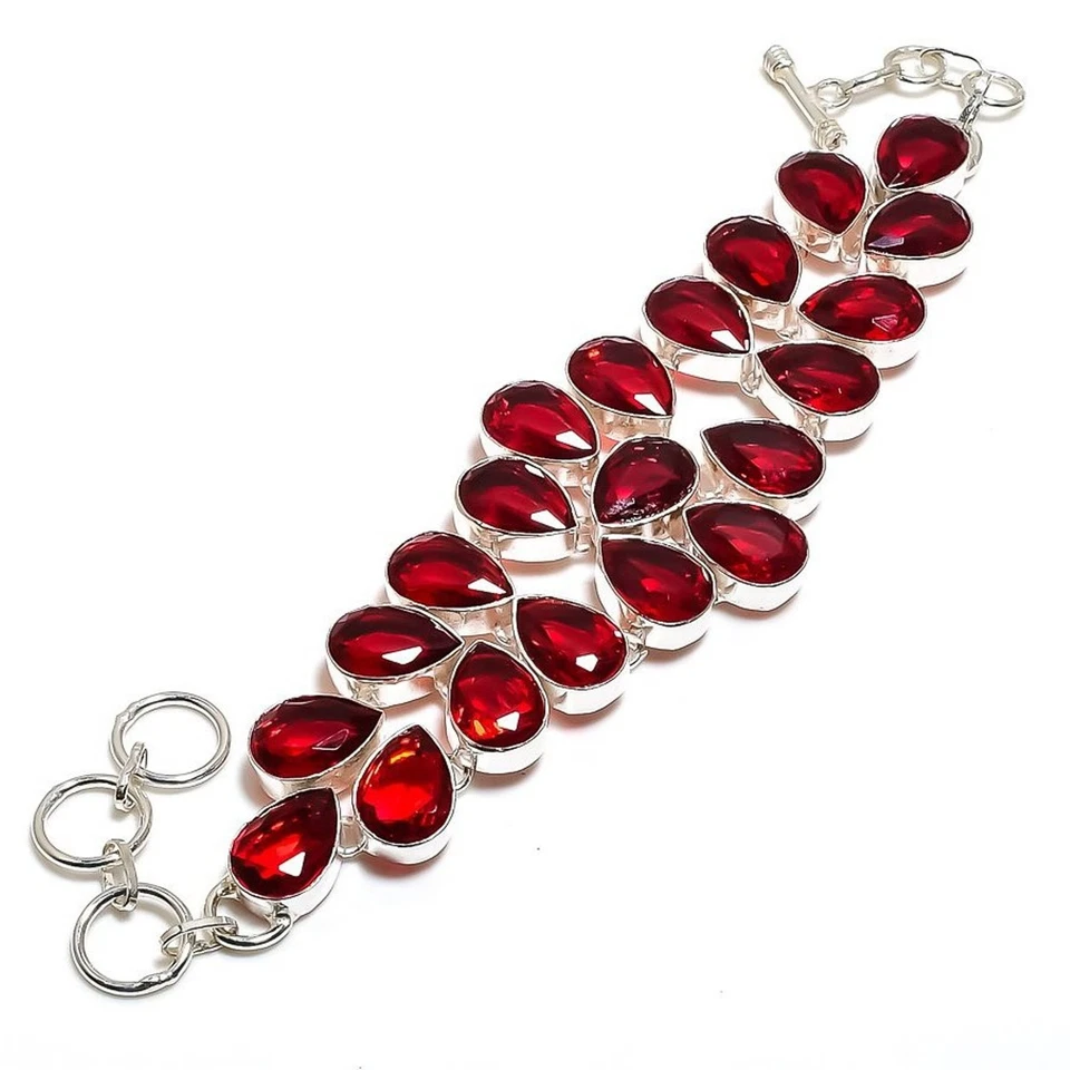 Mosambik Granat Edelstein Armband verstellbare Kette Birnenform Geschenk Schm... - Bild 3 von 4