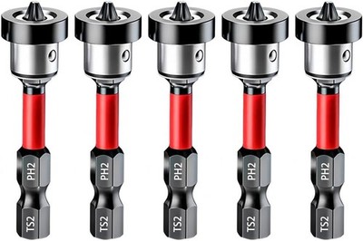 5pcs Drywall Screw Setter, Magnetic Positioning Screwdriver Bits PH2 Bits,... 