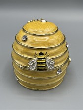 Trinket Box Bumble Bee Hive Crystal Jeweled E...
