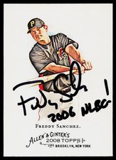 Freddy Sanchez SIGNED 2008 Topps Allen & Ginter #149 Pittsburgh Pirates AUTO