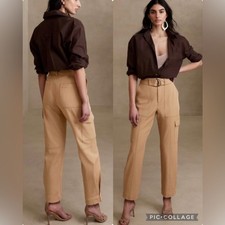 Banana Republic Women  s High Rise Slim Refined Tie Waist Pant Cargo Size 4. NWOT