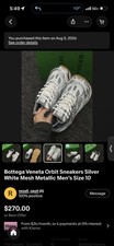 Bottega Veneta Orbit Sneakers Silver/White Size 10 US 43 EU brand new