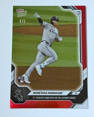 2026 Topps Now Munetaka Murakami RC 5TH STRAIGHT GAME HR TIES OHTANI - RED 4/5