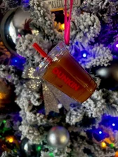 2025 Dunkin Donuts Iced Coffee 3.5" Ornament With Straw NEW Christmas Holiday