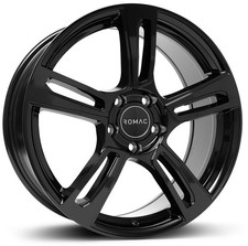 Alloy Wheels 17" Romac Edge Black Gloss For Daewoo LeMans 90-95