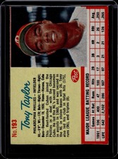 1962 Post Cereal #193 Tony Taylor, Vg, Philadelphia Phillies, C