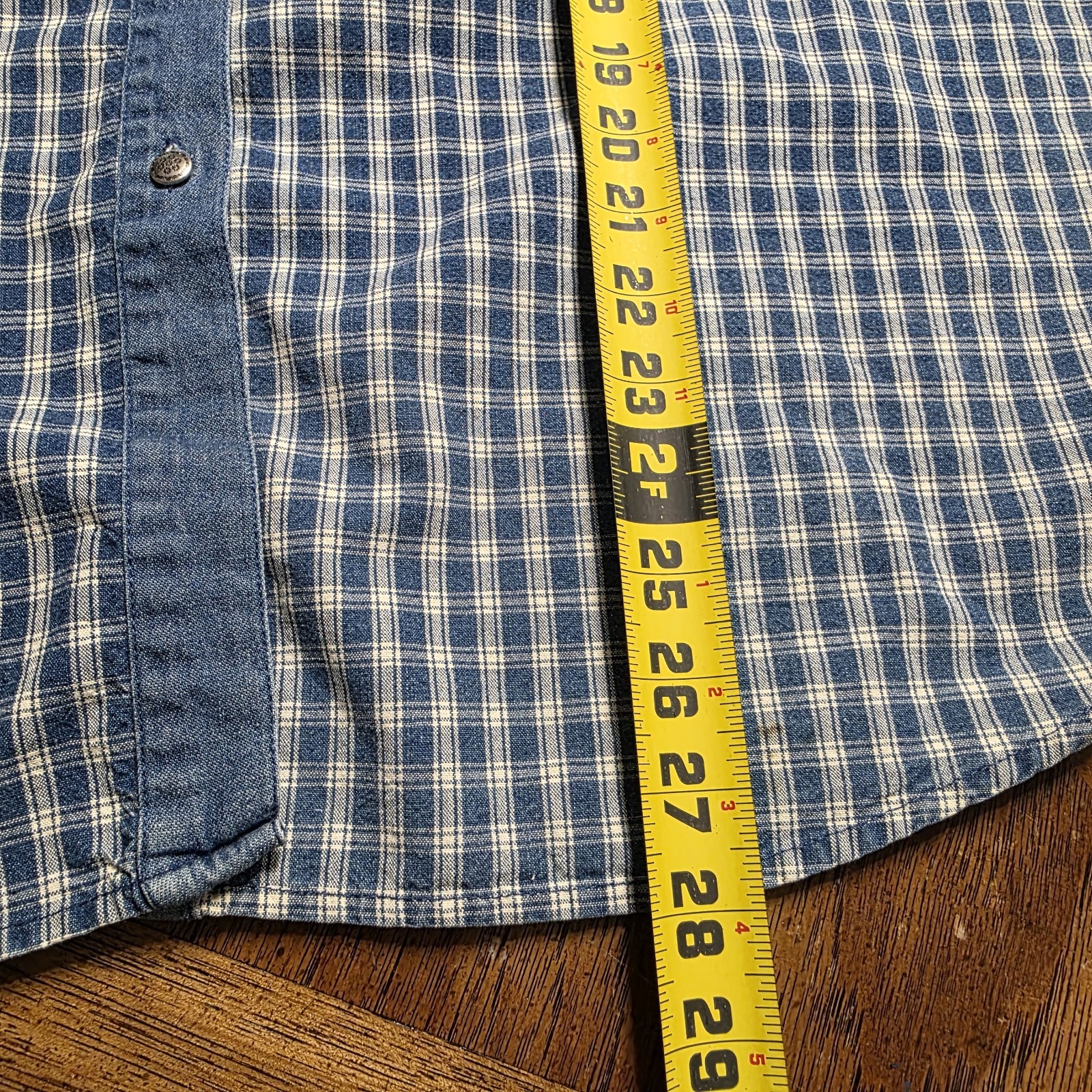 Gitano Denim Plaid Patchwork Long Sleeve Button U… - image 10