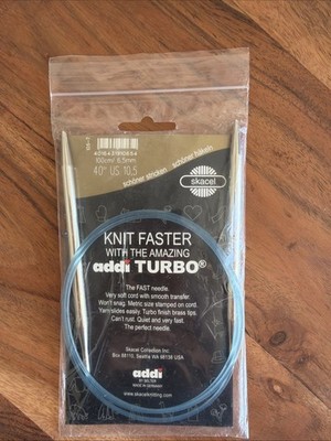 Addi Turbo Circular Knitting Needles Skacel 40 in/100 Cm, US 10.5/6.5mm