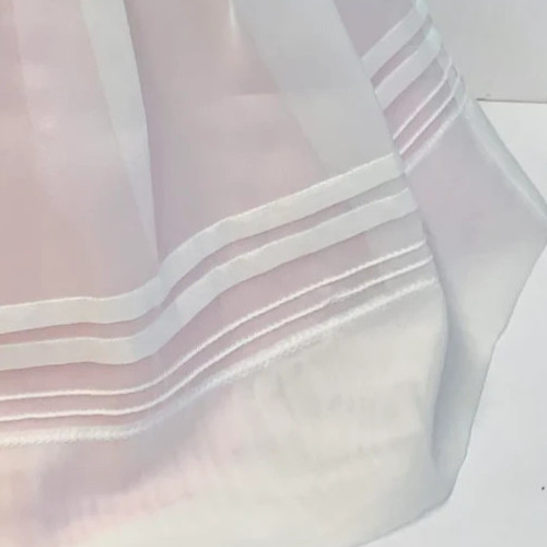 NWT Will'beth Ivory Pink Sheer Pearl Smocked Bishop Dress preemie Baby Girls 00