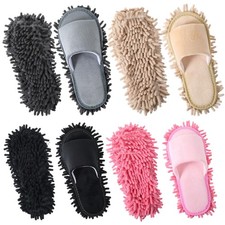 4 Pair Washable Mop Slippers, Detachable Microfiber Mop Shoes for Floor Clean...