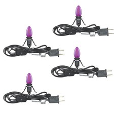 4 Pack Blow Mold Light cord C 7 Clip In NEW LED Light Bulb Christmas Halloween